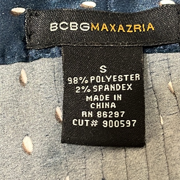 BCBGMaxAzria 3/4 Sleeves Tie at Neck Blouse Polka Dot Size Small - Picture 3 of 8